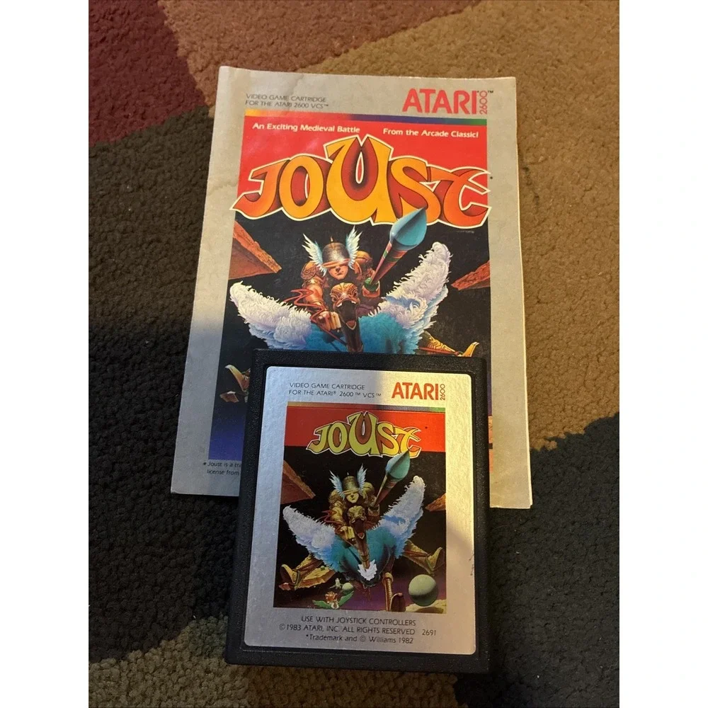TESTED Joust (Atari 2600, 1983) Cartridge W/ Manual - Video